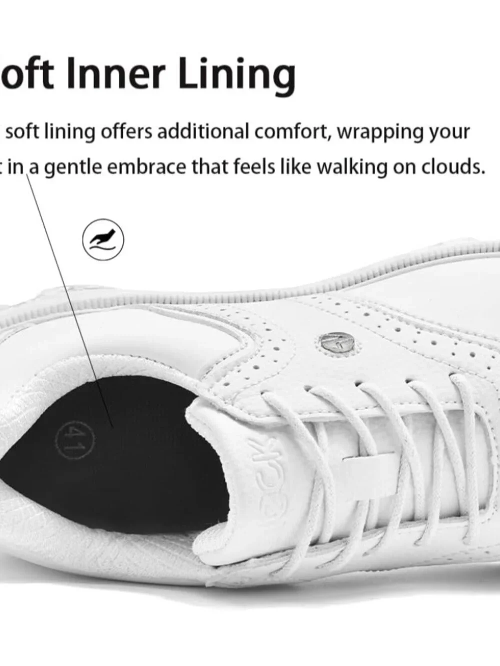Men's White Golf Shoes Traditions Fixed Nail less Sole Waterproof Spineless